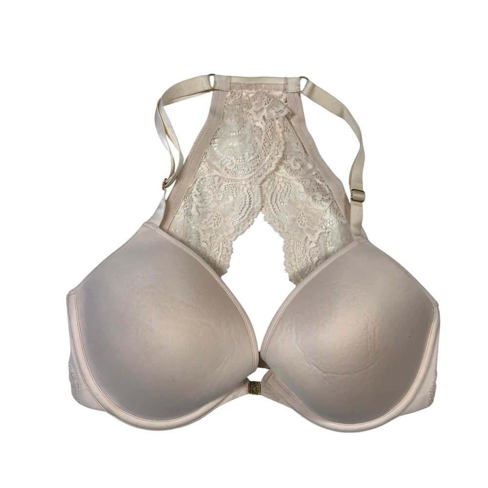 ThirdLove Racerback Front Closure Bra Beige Nude 32E 34D Underwire Microfiber